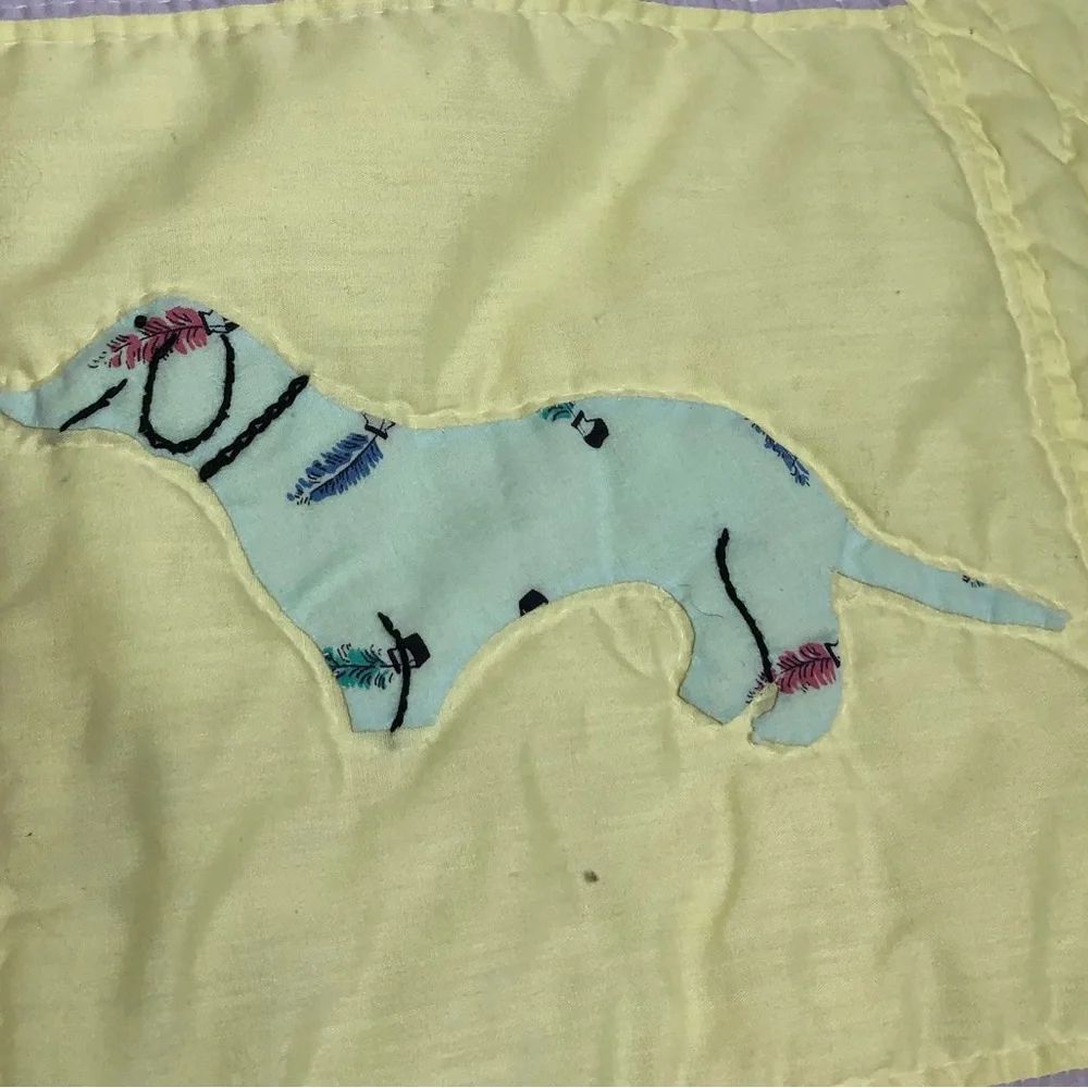 Quilted Patch Work Blanket Yellow Lilac 44inX70in